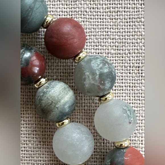 22-1/2 inch Matte Bloodstone bead Necklace NWOT - Picture 7 of 11